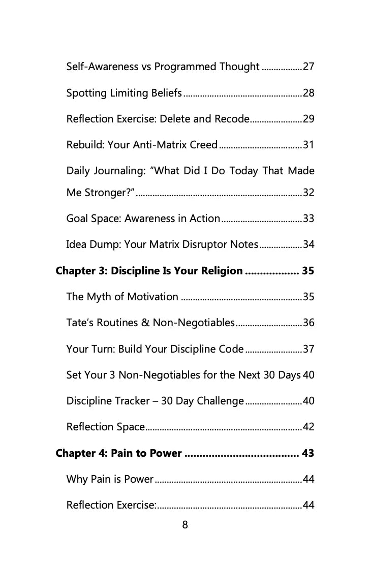 The Matrix - A Workbook Inspired By Andrew Tate Wealthy Workbooks