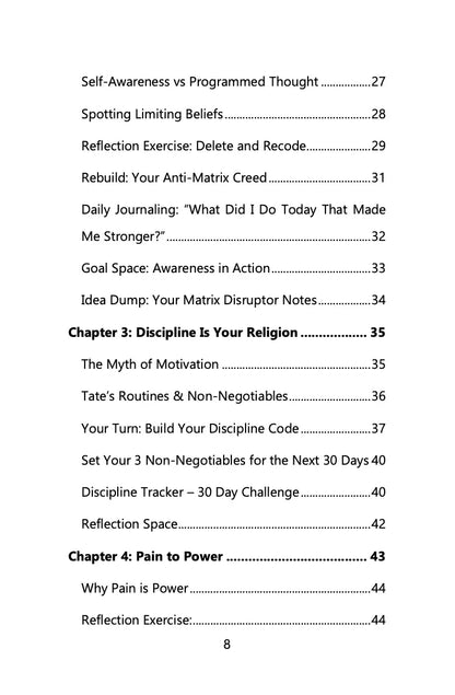 The Matrix - A Workbook Inspired By Andrew Tate Wealthy Workbooks