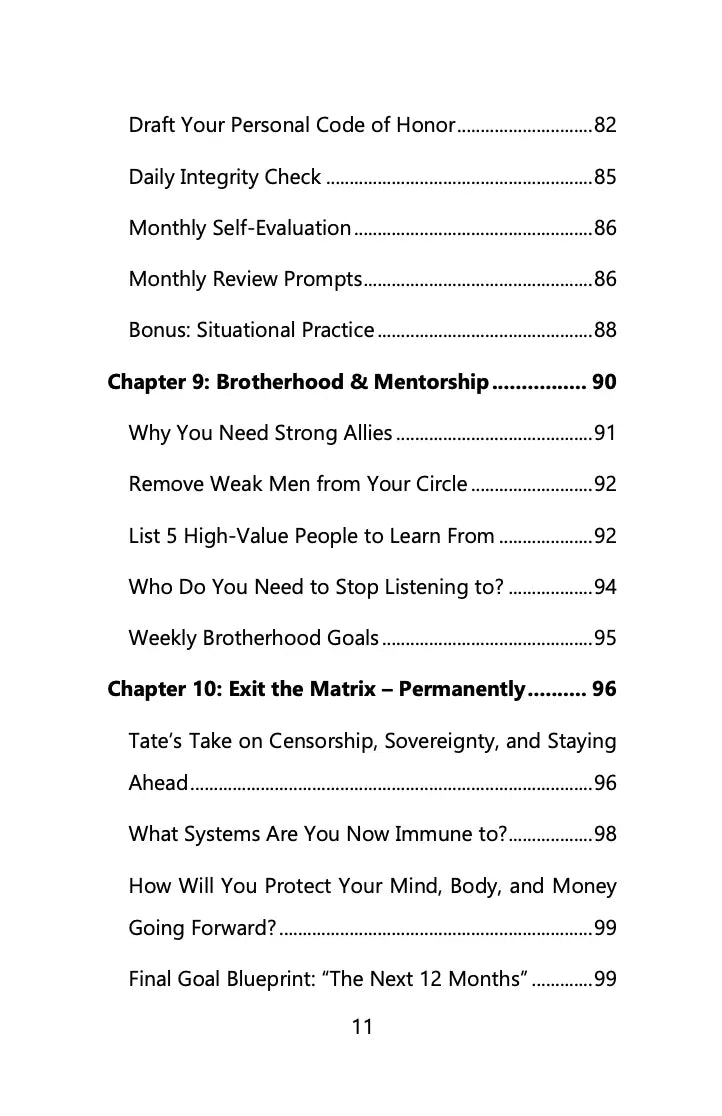 The Matrix - A Workbook Inspired By Andrew Tate Wealthy Workbooks