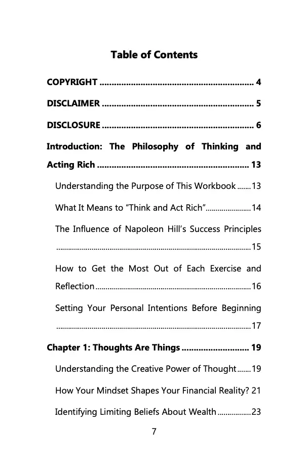 Think and Act Rich - A Workbook Inspired by Napoleon Hill Wealthy Workbooks