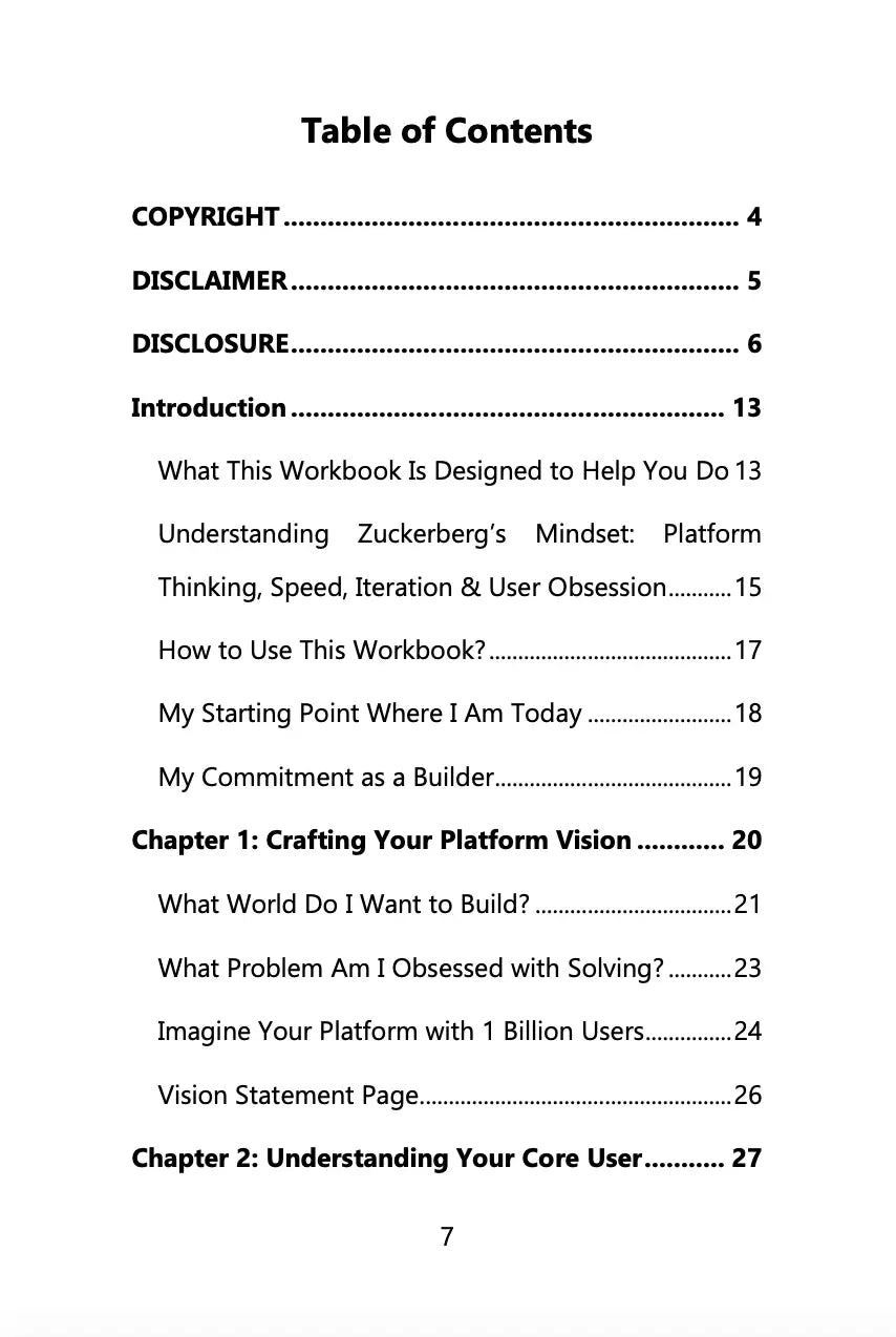 Building Millions - A Workbook Inspired by Mark Zuckerberg