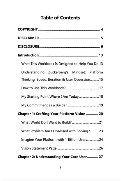 Building Millions - A Workbook Inspired by Mark Zuckerberg