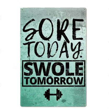Gym Motivation Poster - Plaque Metal