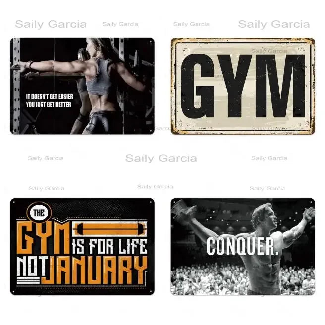 Gym Motivation Poster - Plaque Metal